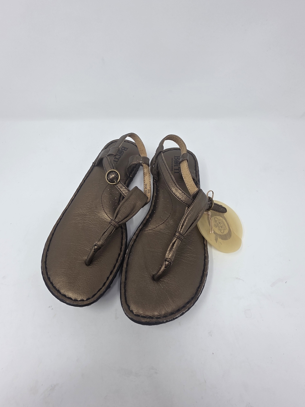 Børn Bronze Metallic Leather Thong Sandals Women’s 8/39